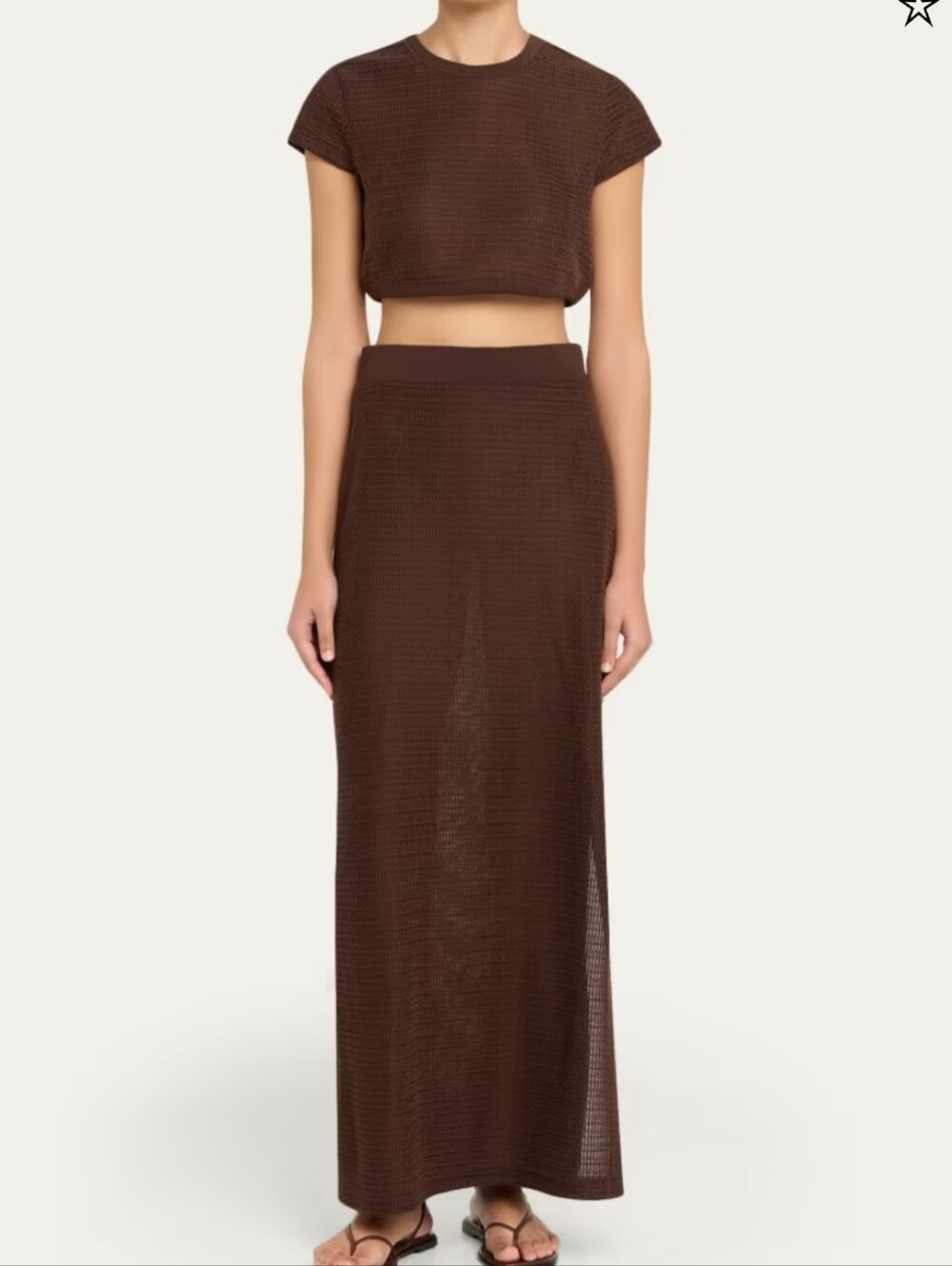 Women's Skirt - SIMKHAI Knit Maxi Beach Vacation Cover Up Maxi Brown Size Large
